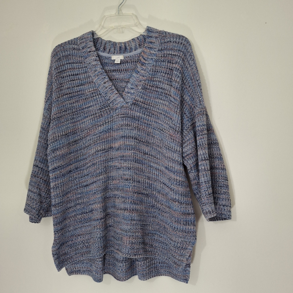 J. Jill Multicolor Cotton V-Neck Sweater